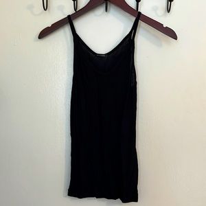Goldsign black sheer ribbed spaghetti strap cami. Size XS